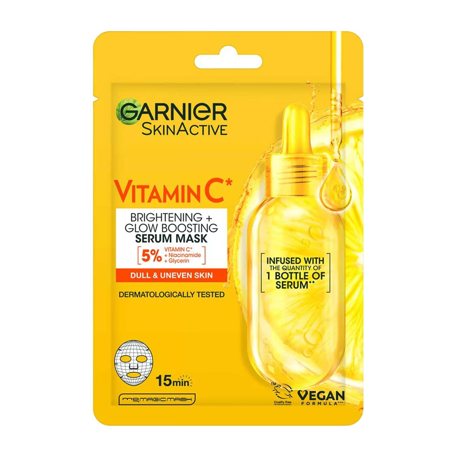 Garnier Brightening & Glowe Boost Vitamin C Sheet Mask