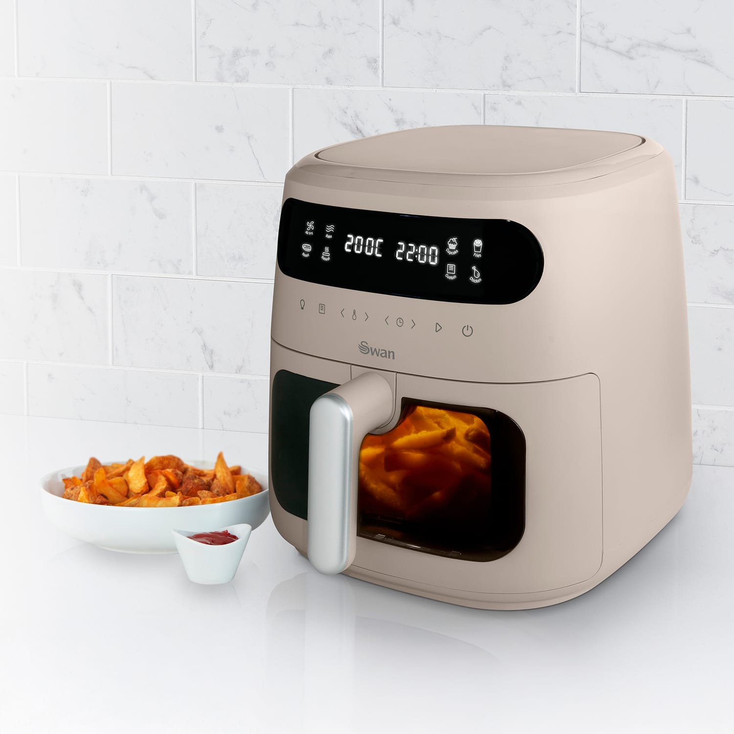 Swan Digital Air Fryer 7.5l - Latte, product image 2