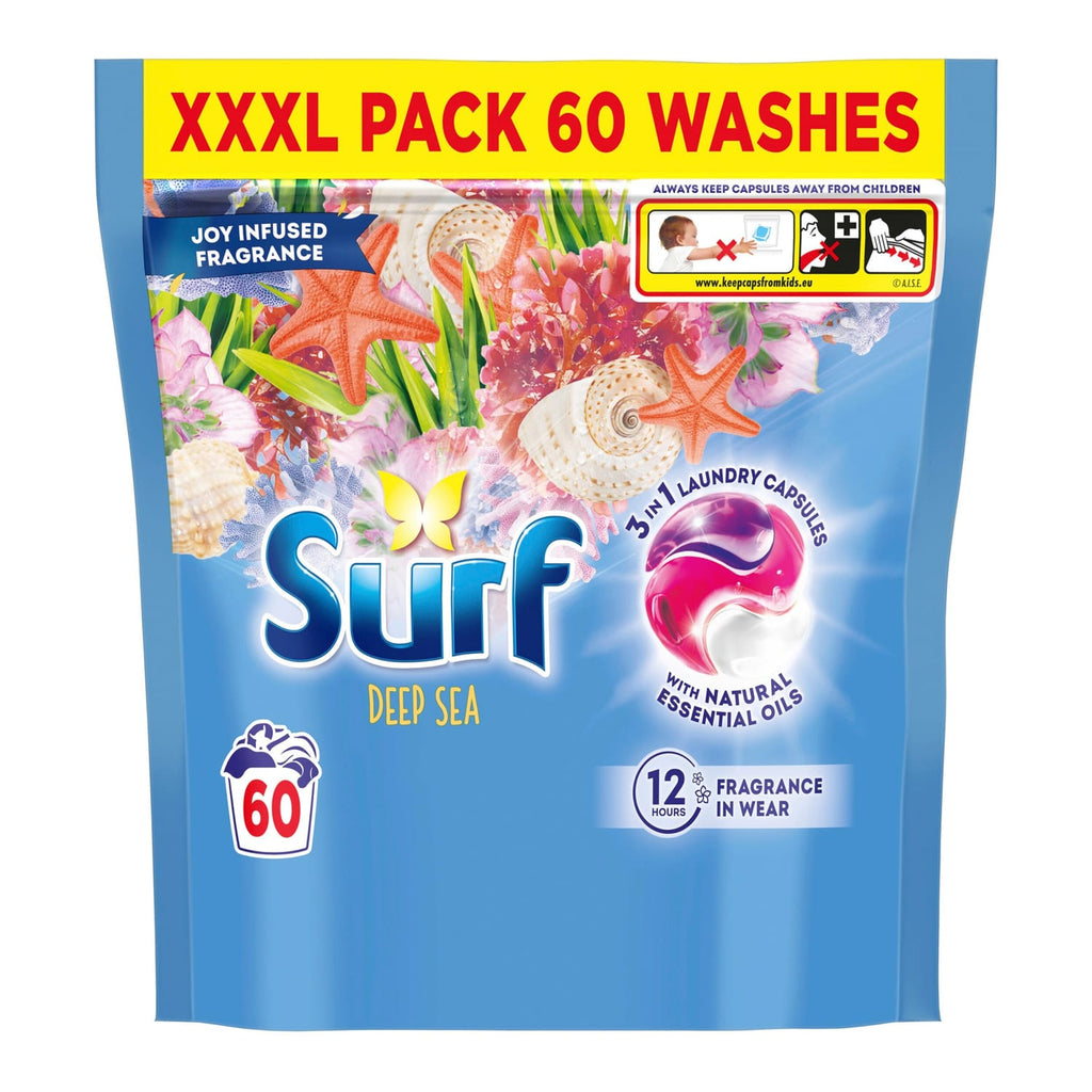 Surf 3in1 Laundry Washing Detergent Capsules 60 washes - Deep Sea