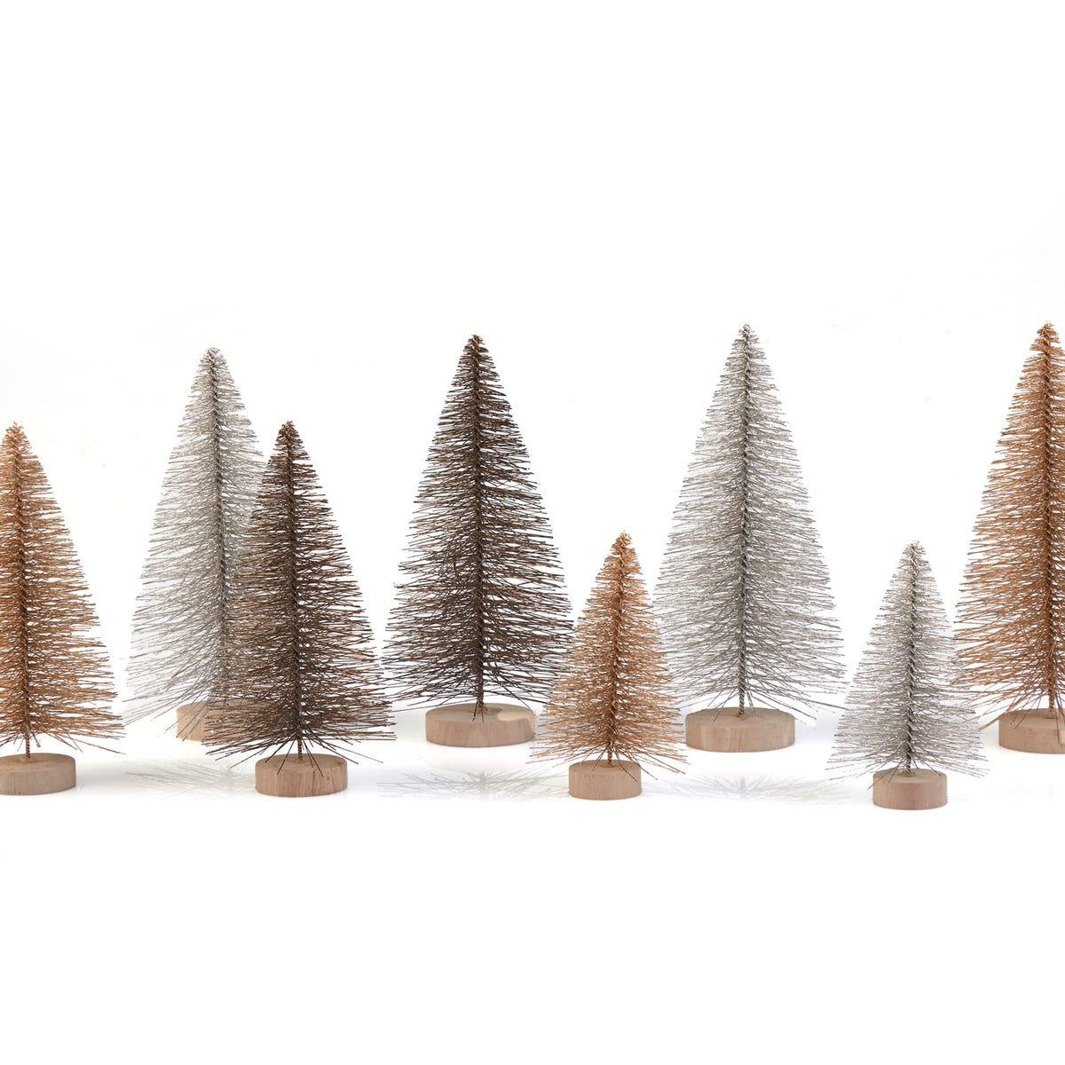 Winter Luxe Sisal Brush Christmas Trees Set Of 8, product image 2