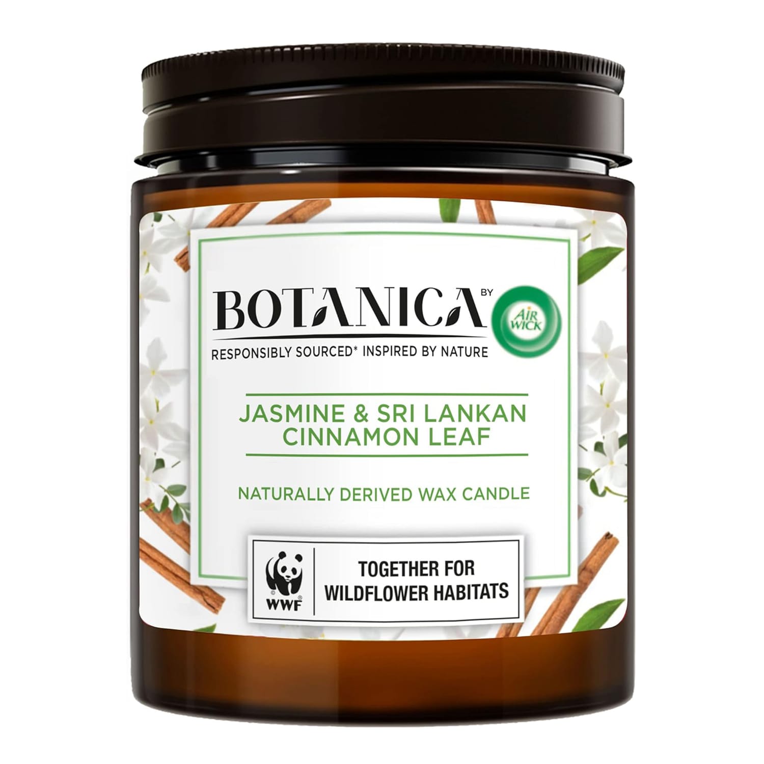 Airwick Botanica Candle 205g - Jasmine and Sri Lankan Cinnamon Leaf