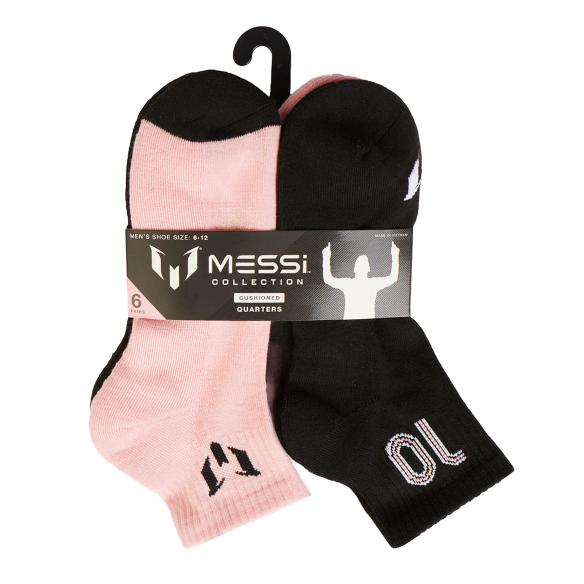Messi Collection Cushioned Quarter Socks 6 Pack Size 6-12, product image 2