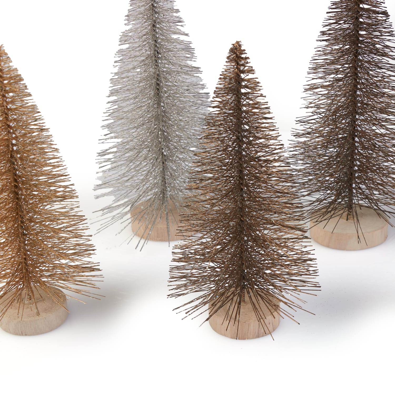 Winter Luxe Sisal Brush Christmas Trees Set Of 8, product image 3