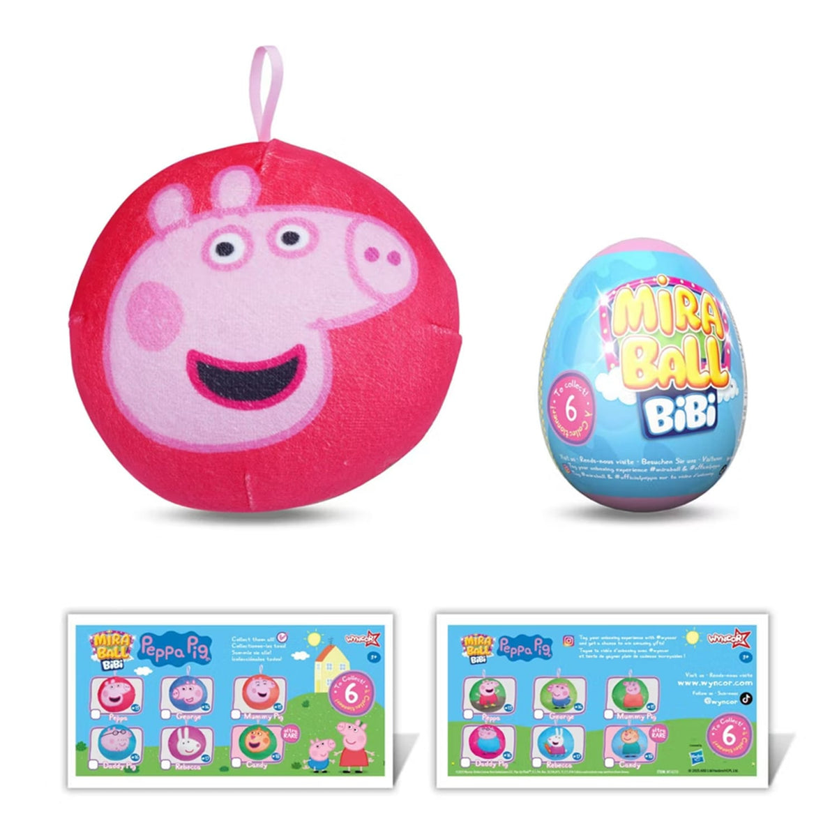 Miraball Bibi Peppa Pig Surprise Egg Capsule with Memory Foam Expandable Plush Toy